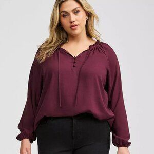 Torrid Challis Front Tie Blouse